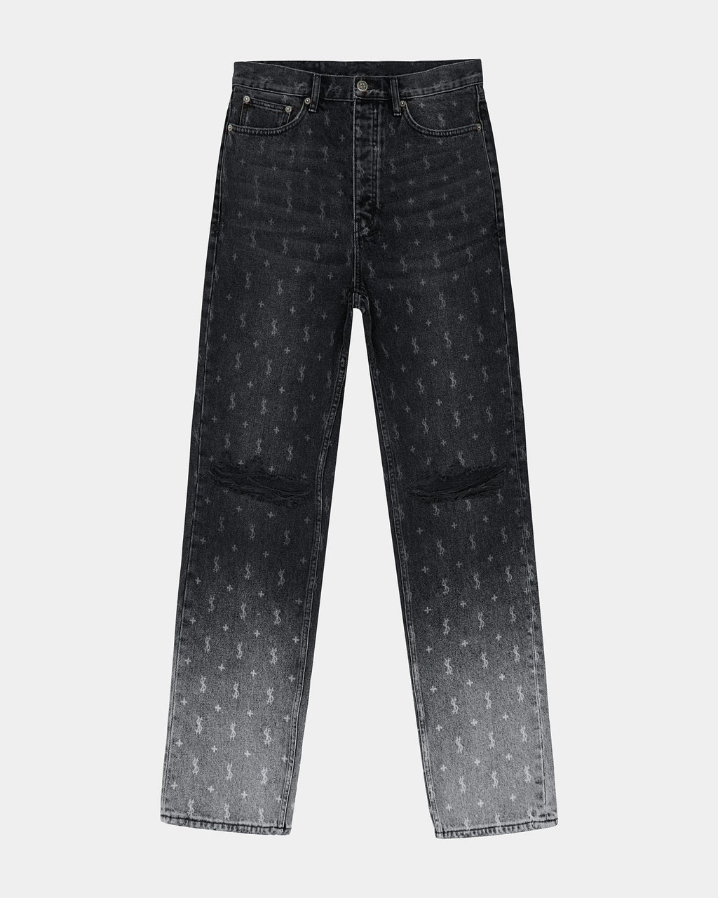 Mens Anti K Allstar Fade Relaxed Denim Jeans - Black