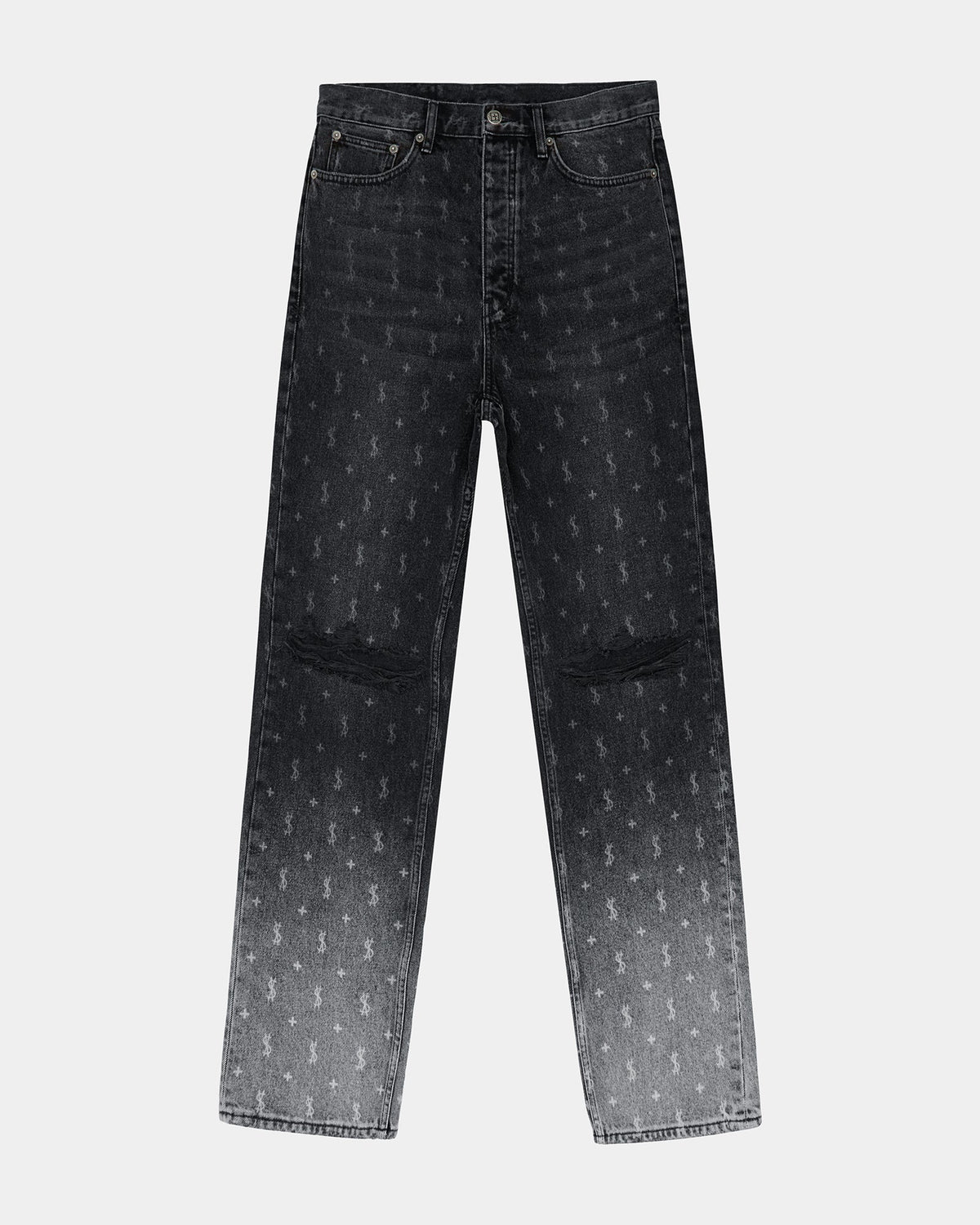 Mens Anti K Allstar Fade Relaxed Denim Jeans - Black