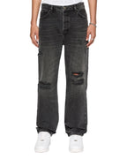 Mens Anti K Blakk Rokk Trashed Relaxed Denim Jeans - Black