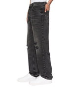 Mens Anti K Blakk Rokk Trashed Relaxed Denim Jeans - Black