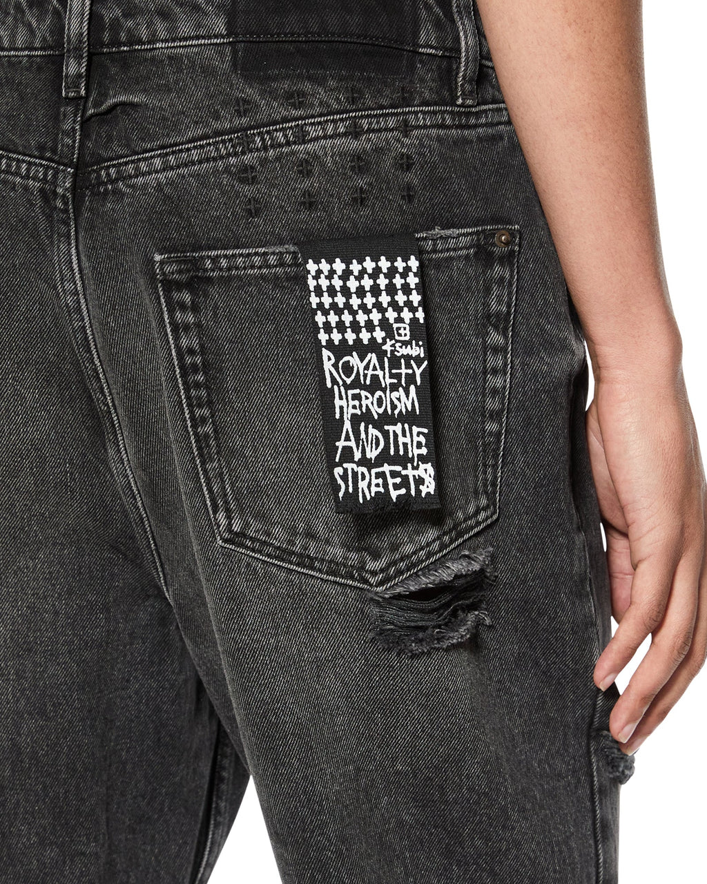 Mens Anti K Blakk Rokk Trashed Relaxed Denim Jeans - Black