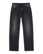 Mens Anti K Selvedge Chicago Black Relaxed Denim Jeans - Black