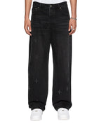 Mens Anti K Nirvana Plus Trashed Relaxed Denim Jeans - Black