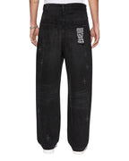 Mens Anti K Nirvana Plus Trashed Relaxed Denim Jeans - Black
