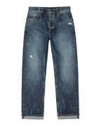 Mens Anti K Selvedge Artist Blue Relaxed Denim Jeans - Denim
