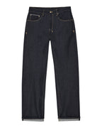 Mens Anti K Selvedge Raw Blue Relaxed Denim Jeans - Denim