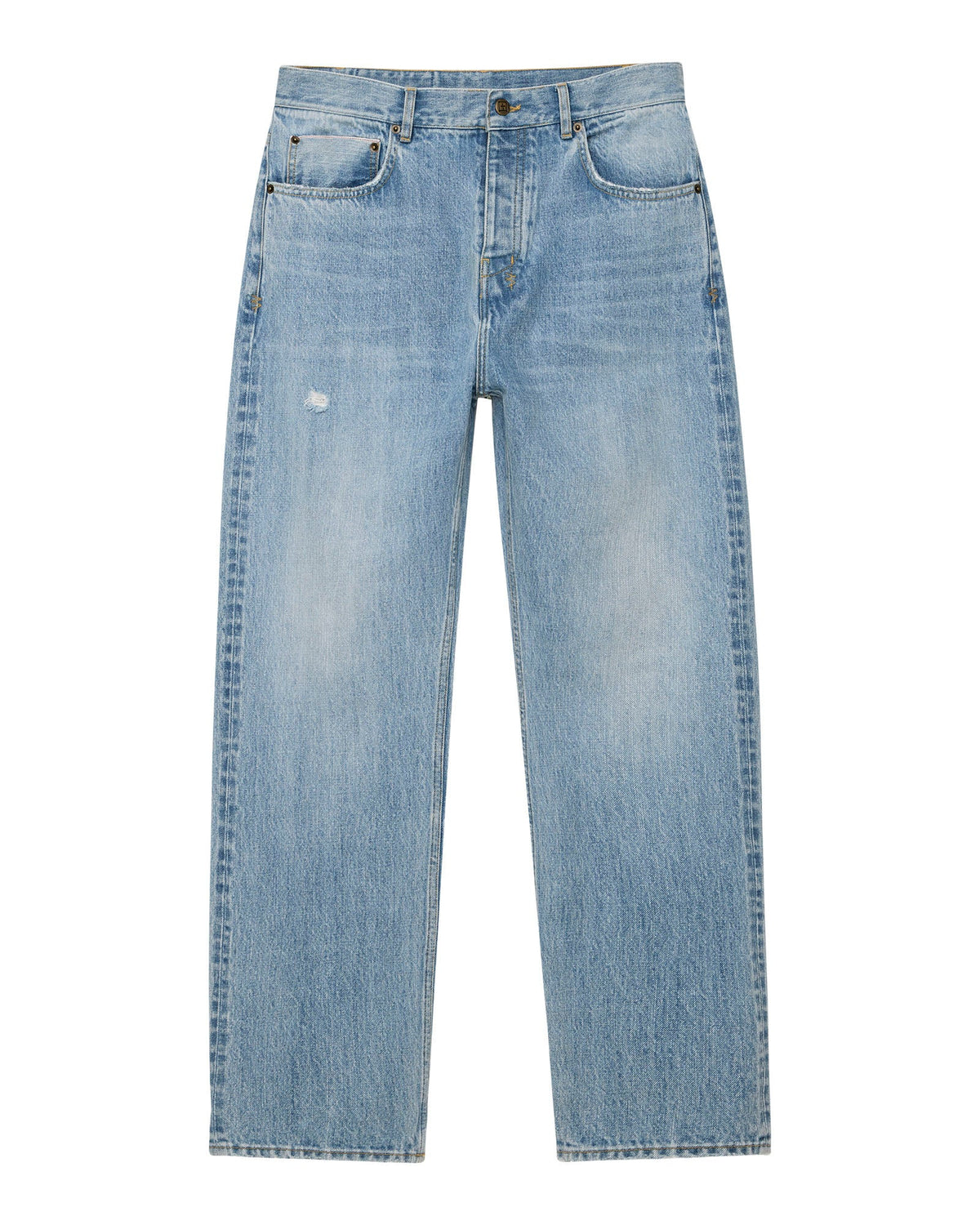 Mens Anti K Selvedge Blue Moon Relaxed Denim Jeans - Denim