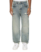 Mens Anti K Stage Dive Trashed Relaxed Denim Jeans - Denim