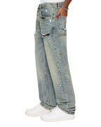 Mens Anti K Stage Dive Trashed Relaxed Denim Jeans - Denim