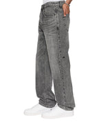 Mens Anti K Worn Grey Relaxed Denim Jeans - Grey