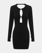 Womens Arise Ls Keyhole Dress Black Fitted Dresses - Black