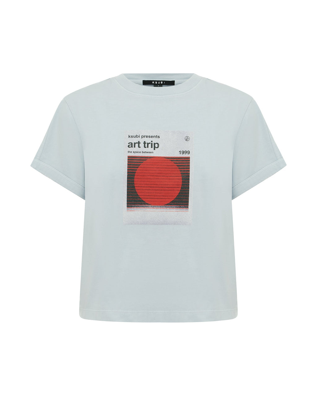 Womens Art Trip Shrunken Cut Out Tee Ice Mist Slim Tees - Blue