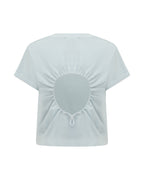 Womens Art Trip Shrunken Cut Out Tee Ice Mist Slim Tees - Blue