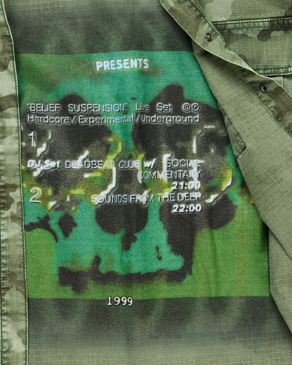 Womens Astra Cargo Shirt Hash Camo Oversized Shirts - Green