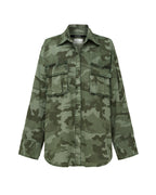 Womens Astra Cargo Shirt Hash Camo Oversized Shirts - Green