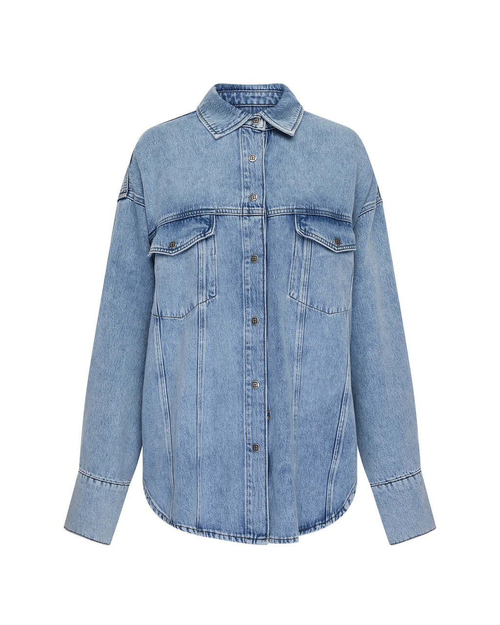 Womens Astra Denim Ls Shirt Spirit Oversized Shirts - Denim