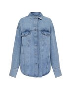 Womens Astra Denim Ls Shirt Spirit Oversized Shirts - Denim