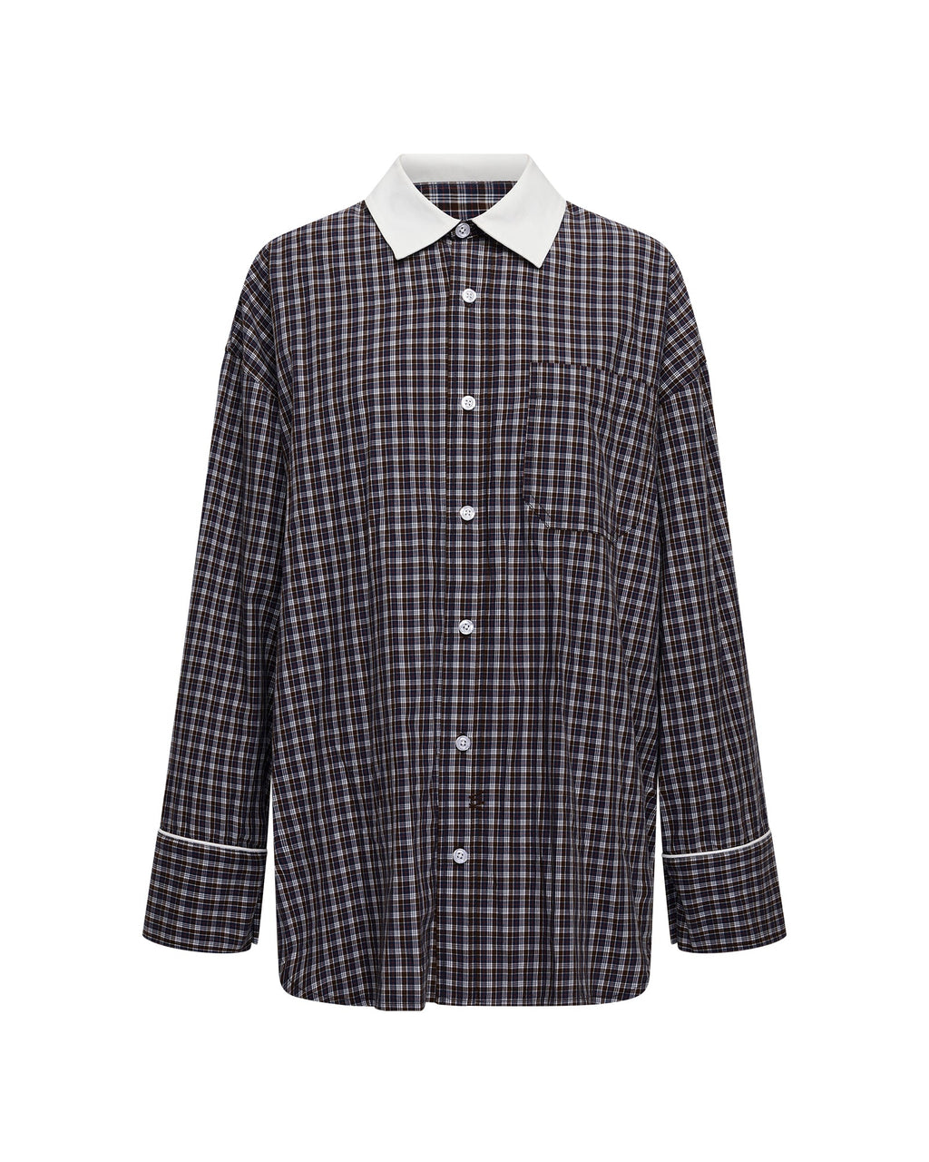 Womens Astra Ls Shirt White Plaid Oversized Shirts - Multi Colour