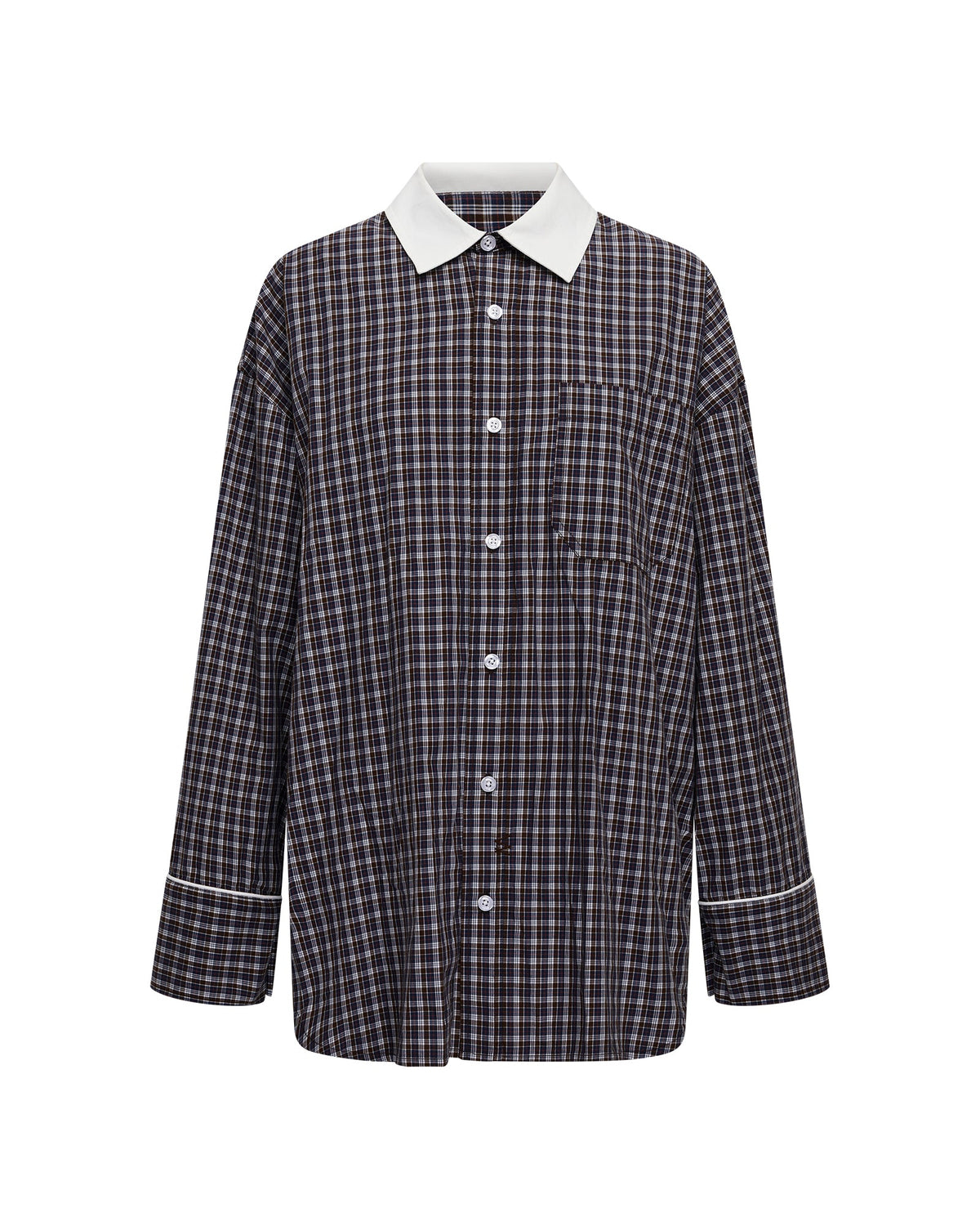 Womens Astra Ls Shirt White Plaid Oversized Shirts - Multi Colour