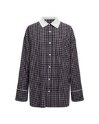 Womens Astra Ls Shirt White Plaid Oversized Shirts - Multi Colour