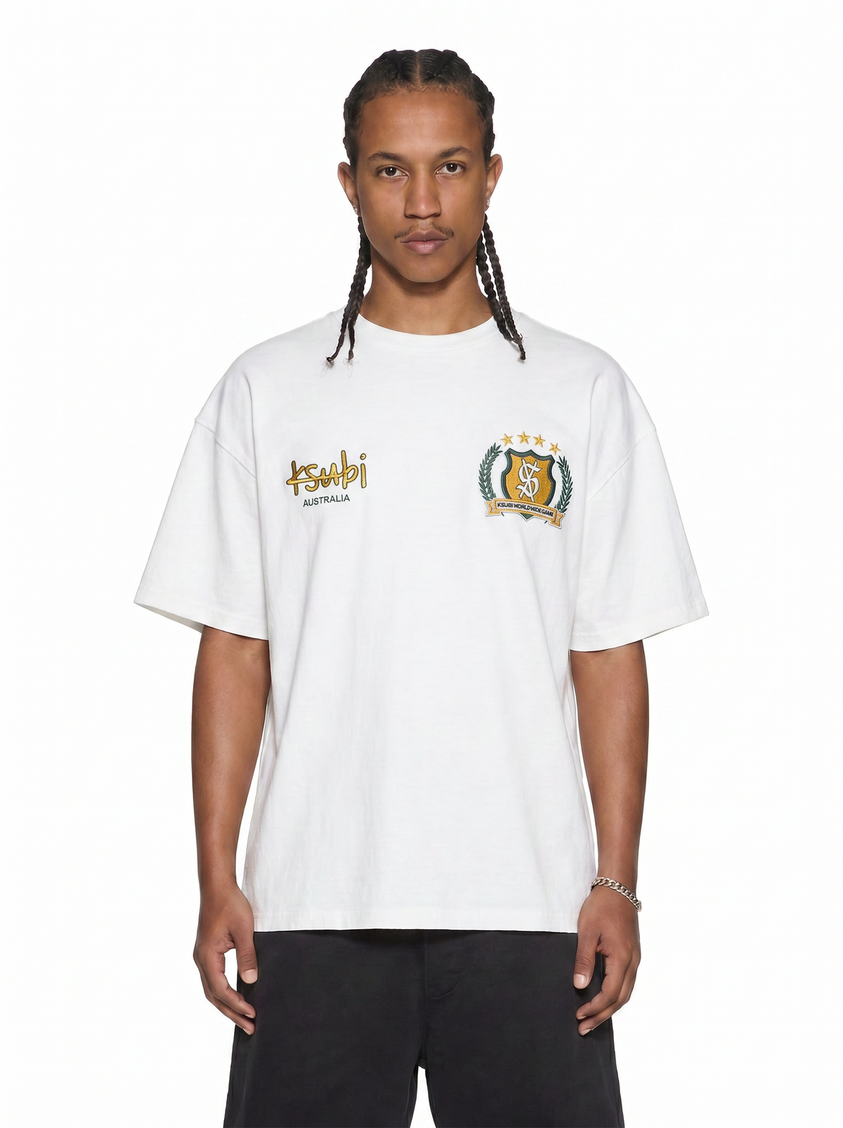 Mens Aus Ekcess Ss Tee Tru White Tees - White