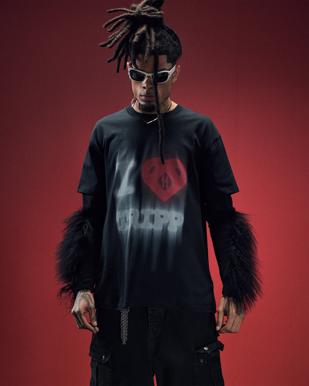 Mens Love Trip Kash Ss Tee Jet Black Regular Tees - Black