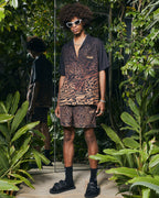 Mens Sinners Resort Ss Shirt Leopard Regular Shirts - Multi Colour