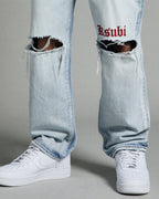 Mens Anti K Icons Relaxed Denim Jeans - Denim