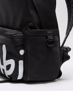 1999 Nylon Leather Backpack Black Bags - Black