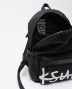 1999 Nylon Leather Backpack Black Bags - Black