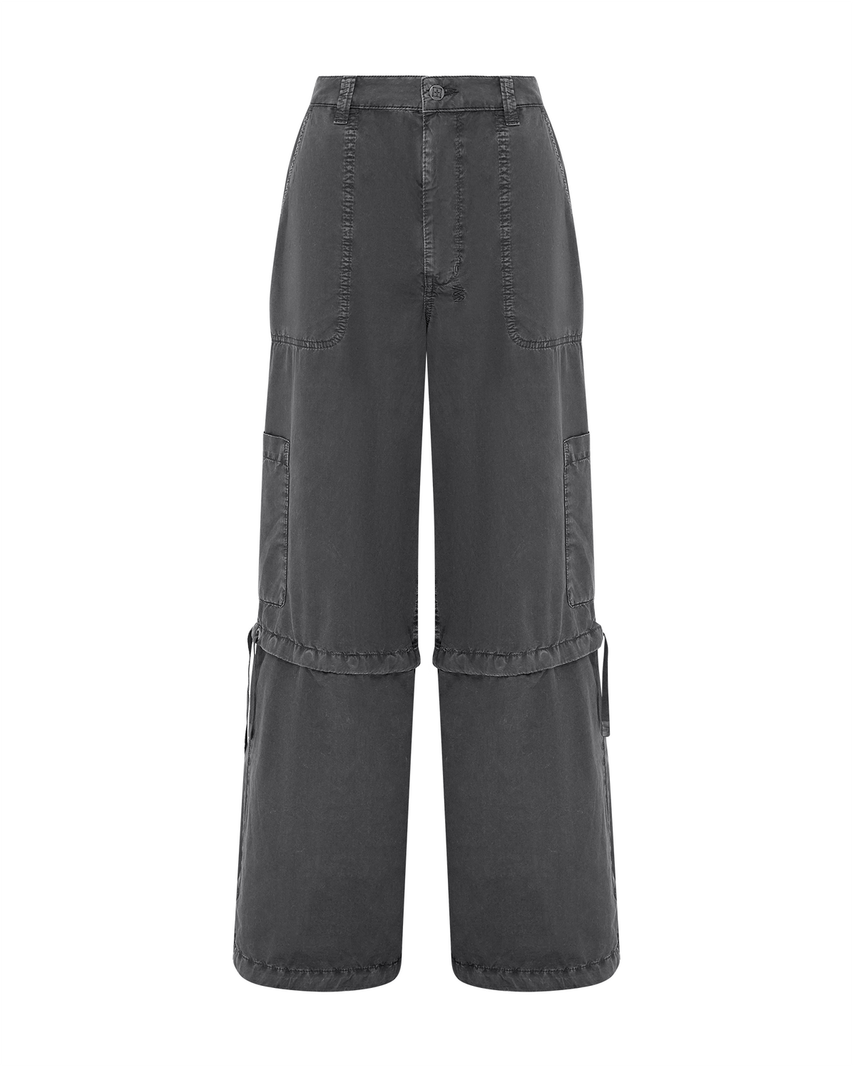 Womens Baggy Cargo Charcoal Oversized Pants - Grey