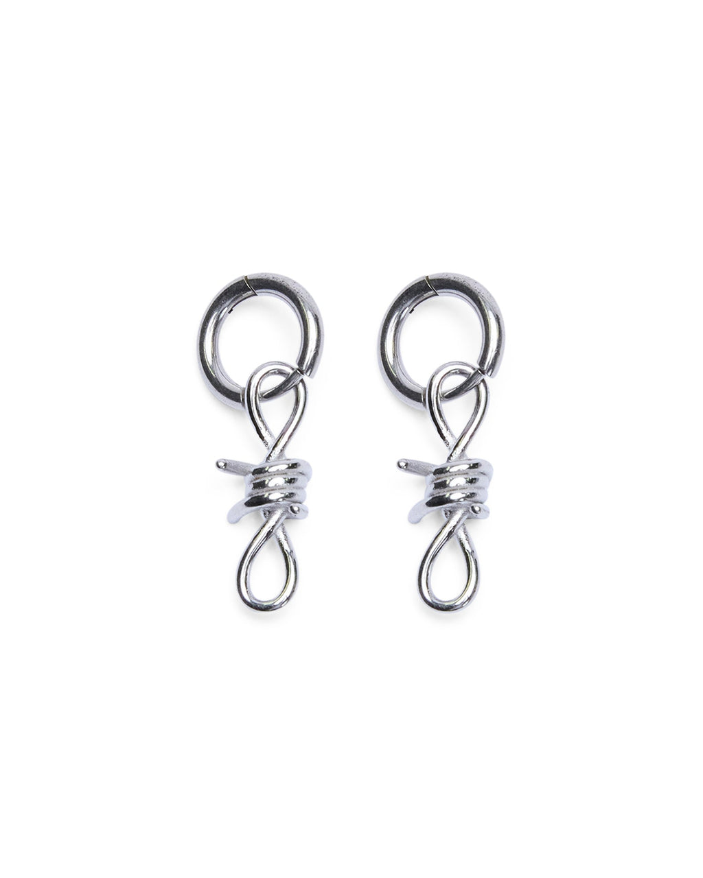 Barbed Wire Earrings Silver Jewellery - Silver
