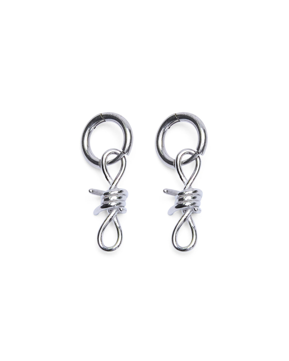 Barbed Wire Earrings Silver Jewellery - Silver