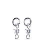 Barbed Wire Earrings Silver Jewellery - Silver