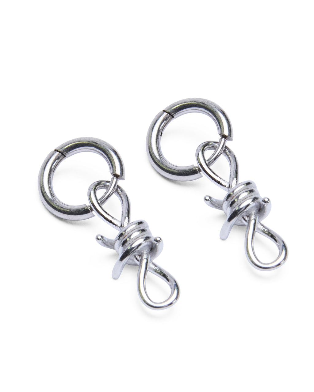 Barbed Wire Earrings Silver Jewellery - Silver