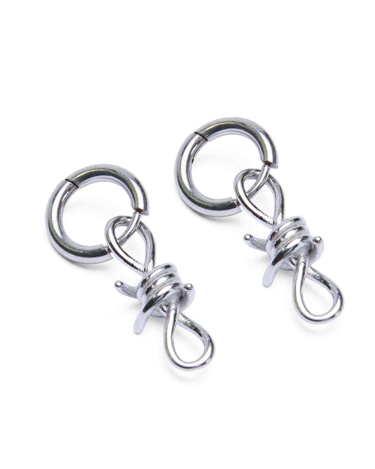 Barbed Wire Earrings Silver Jewellery - Silver