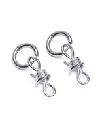 Barbed Wire Earrings Silver Jewellery - Silver