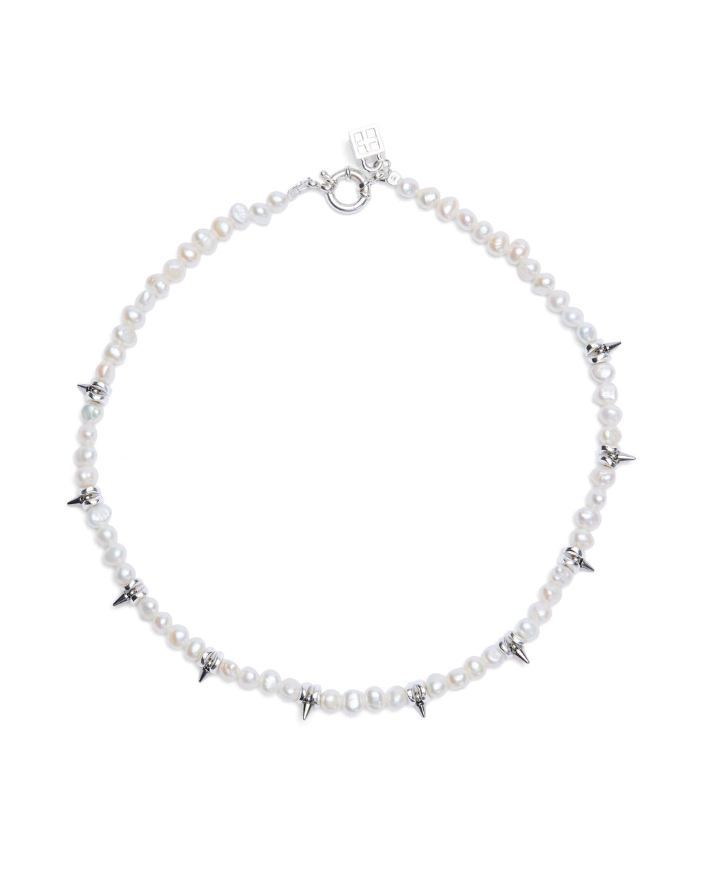 Pearl Spike Choker Jewellery - Silver