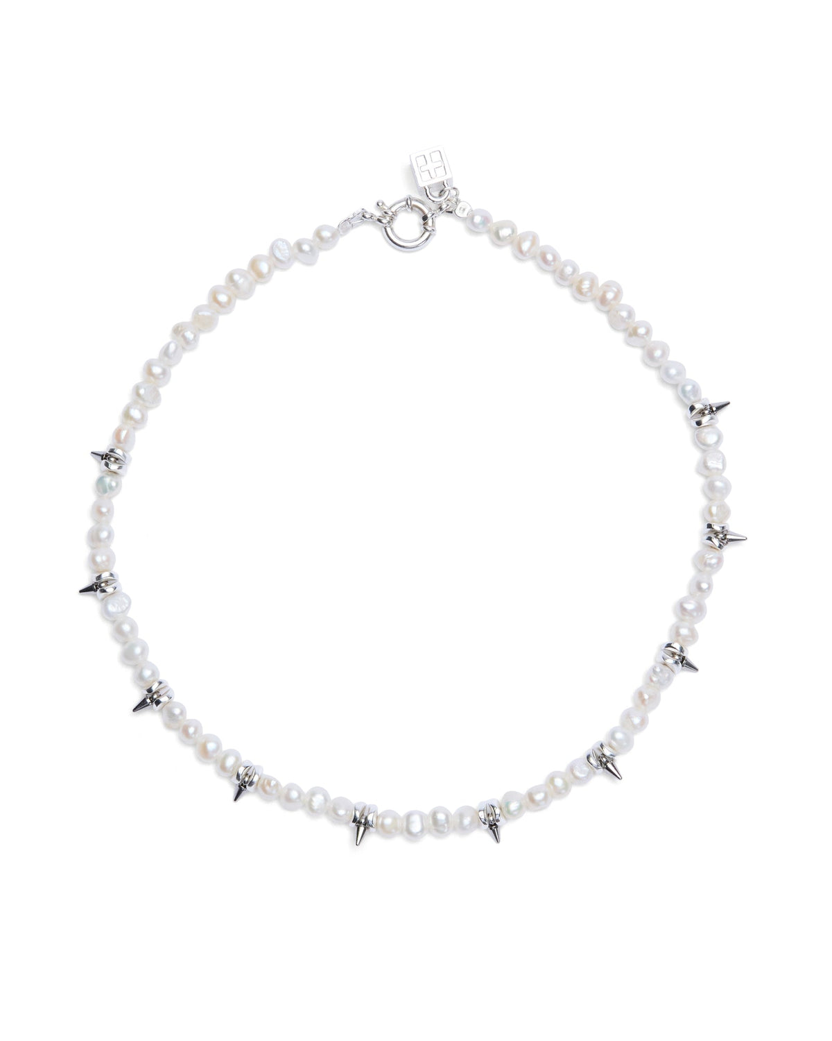 Pearl Spike Choker Jewellery - Silver