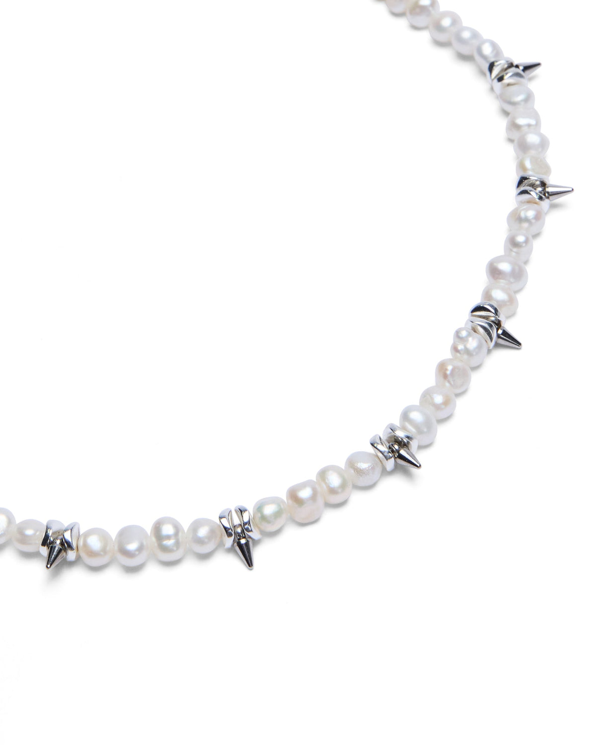 Pearl Spike Choker Jewellery - Silver