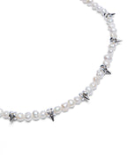 Pearl Spike Choker Jewellery - Silver