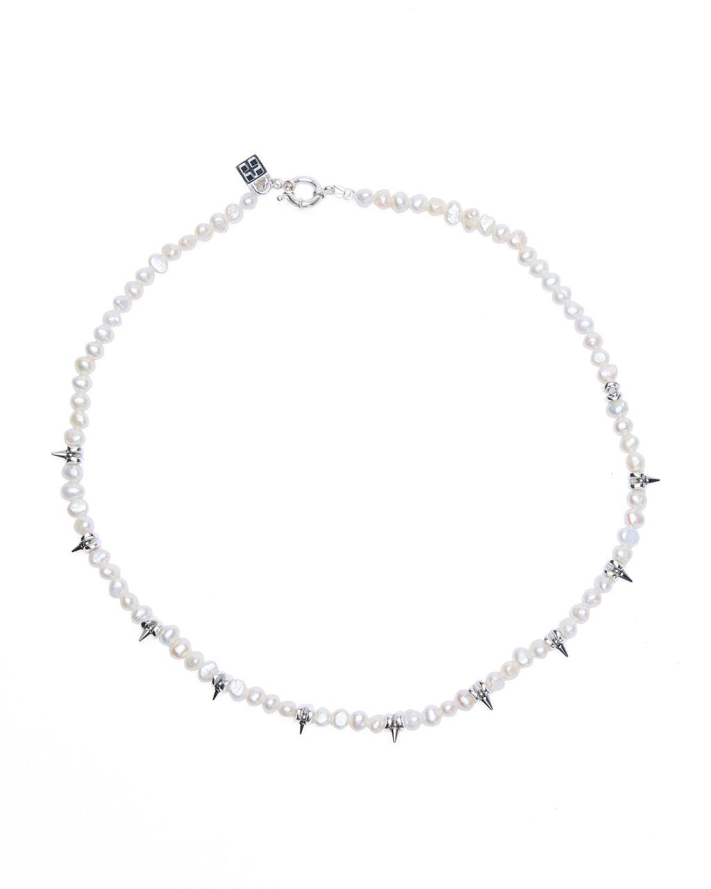 Pearl Spike Necklace Jewellery - Silver