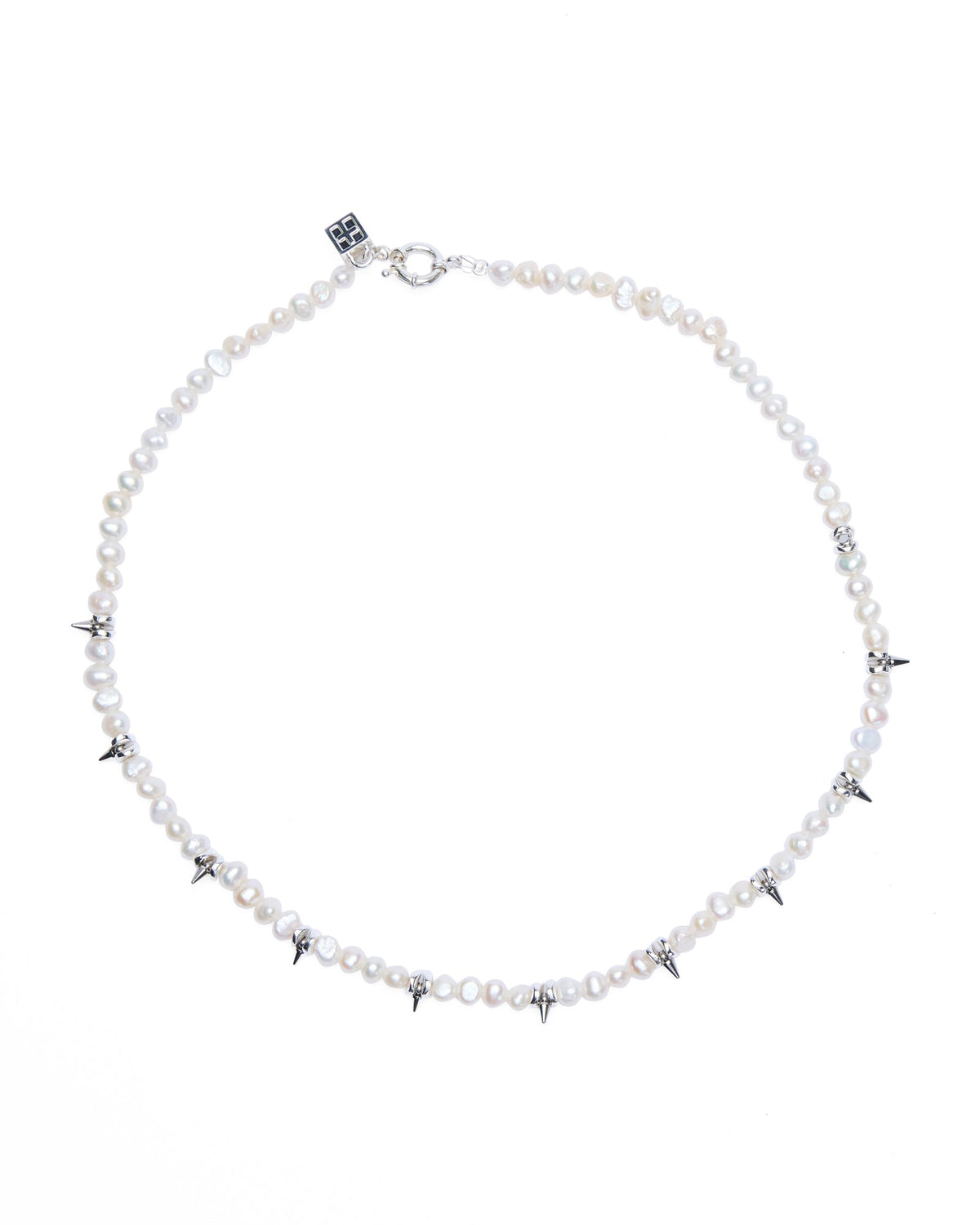 Pearl Spike Necklace Jewellery - Silver