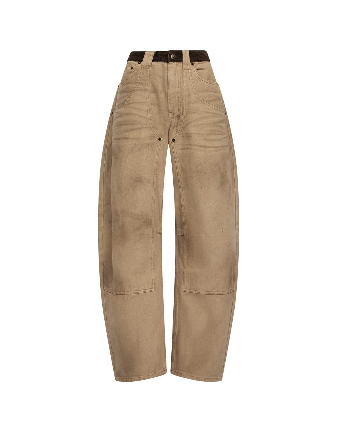 Womens Barrel Jean Carpenter Sierra Tan Barrel Leg Denim Jeans - Tan