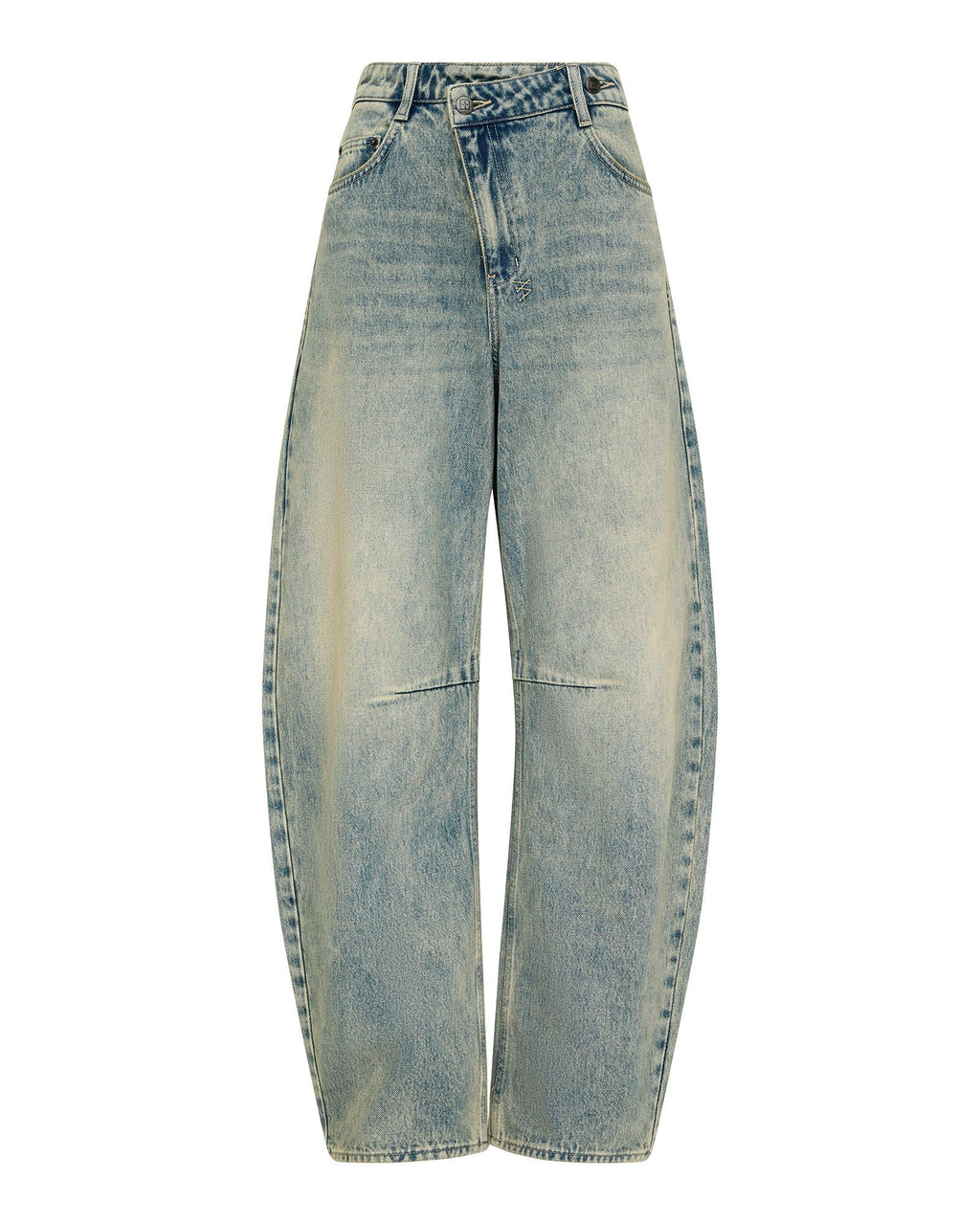 Womens Barrel Jean Folk Barrel Leg Denim Jeans - Denim