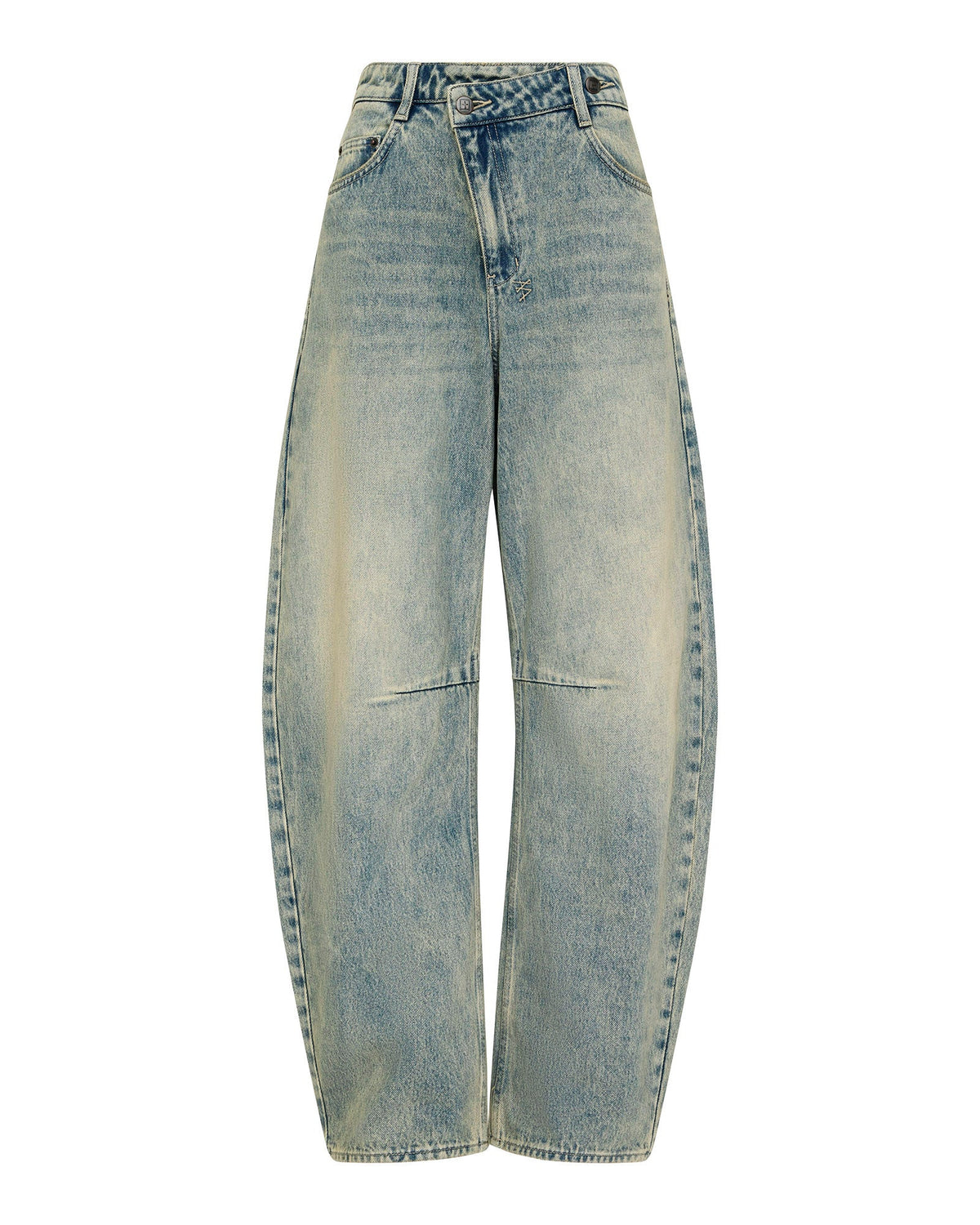 Womens Barrel Jean Folk Barrel Leg Denim Jeans - Denim
