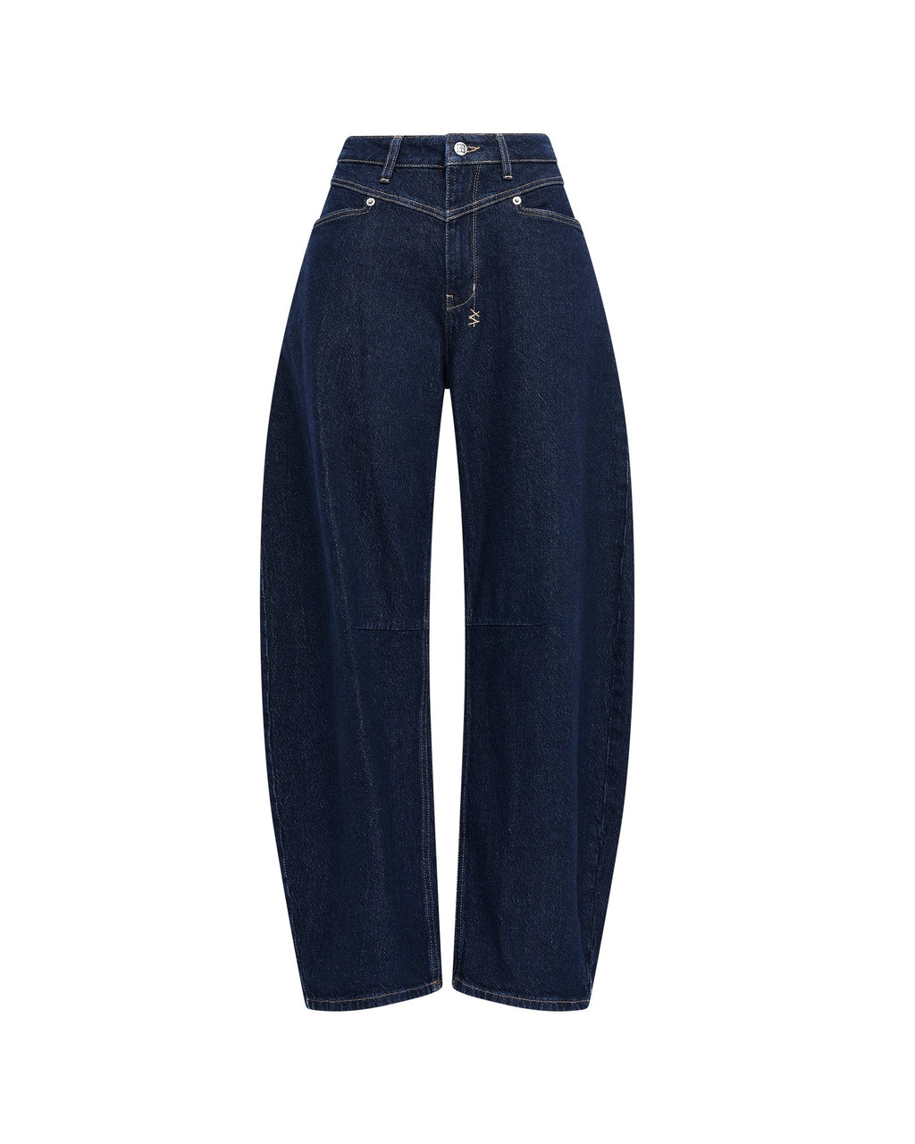 Womens Barrel Jean Original Rinse Barrel Leg Denim Jeans - Denim