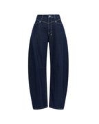 Womens Barrel Jean Original Rinse Barrel Leg Denim Jeans - Denim