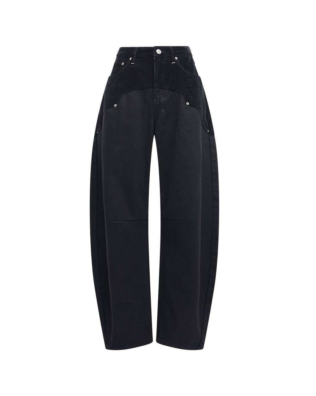 Womens Barrel Jean Saloon Black Barrel Leg Denim Jeans - Black