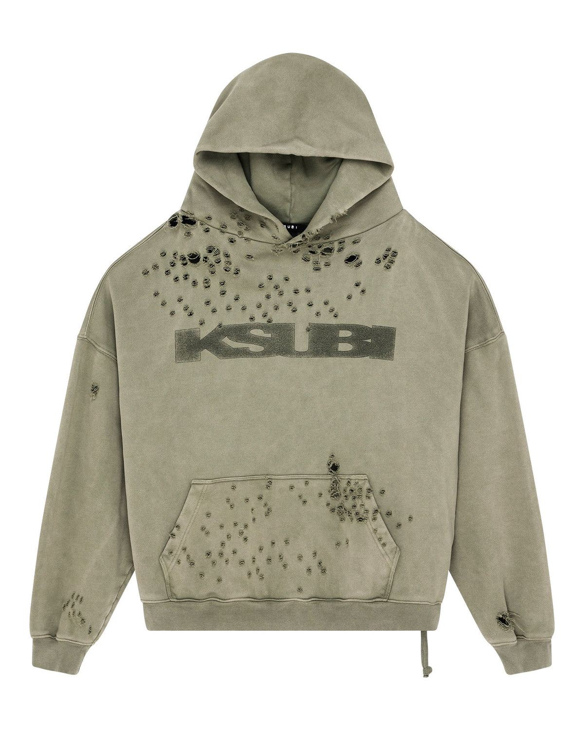 Mens Blasted Ekcess Hoodie Outback Oversized Fleece - Green
